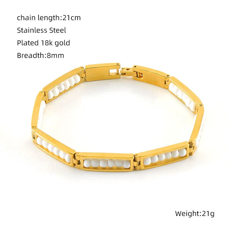 Wholesale 316L Stainless Steel Geometric Electroplated Women's Bracelet Jewelry - Image 13