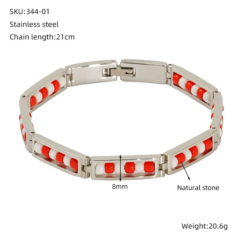 Wholesale 316L Stainless Steel Geometric Electroplated Women's Bracelet Jewelry - Image 14