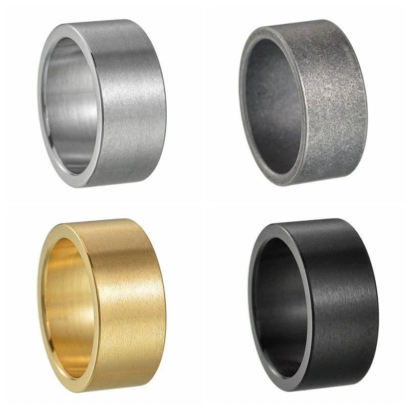 Wholesale Titanium Steel Geometric Matte Old Ring Jewelry With Electroplating - Image 5