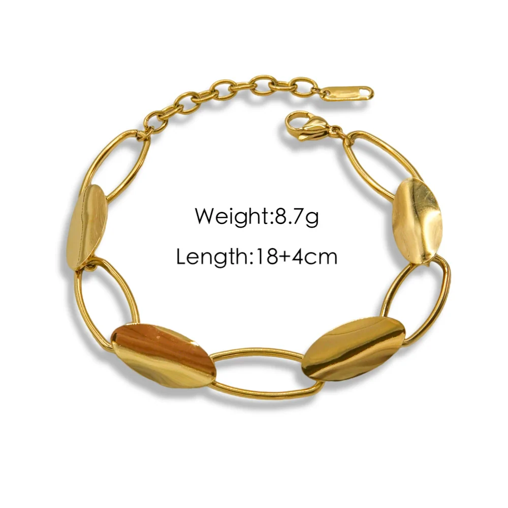 Wholesale Titanium Steel Geometric Oval Bracelet With Ins Style And Electroplating Treatment - Image 5