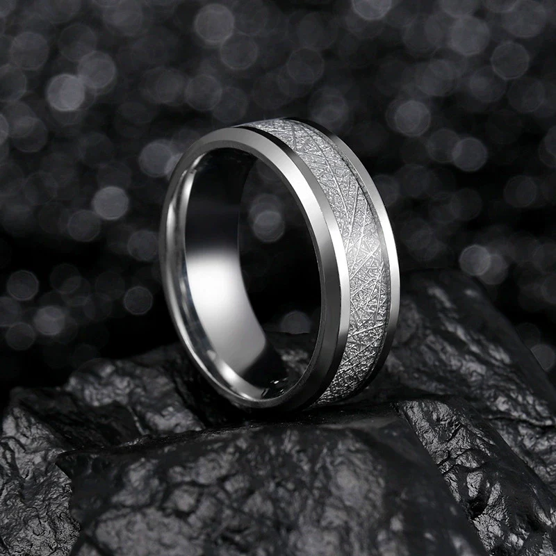 Wholesale Titanium Steel Geometric Ring With Polishing Treatment For Men And Women - Image 2