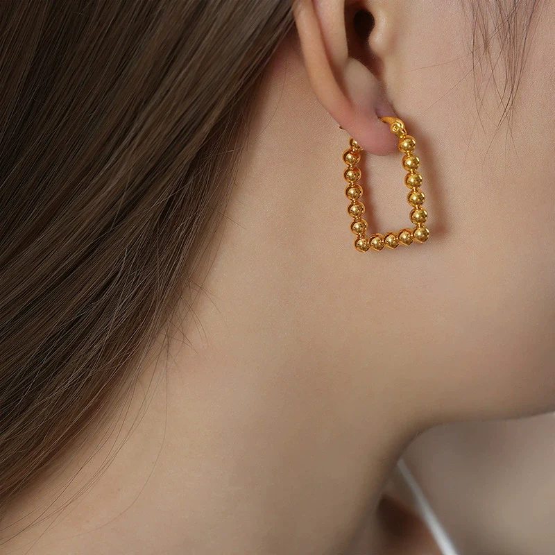 Wholesale Titanium Steel Geometric Ushaped Nonfading Earrings With Electroplating For Women - Image 13
