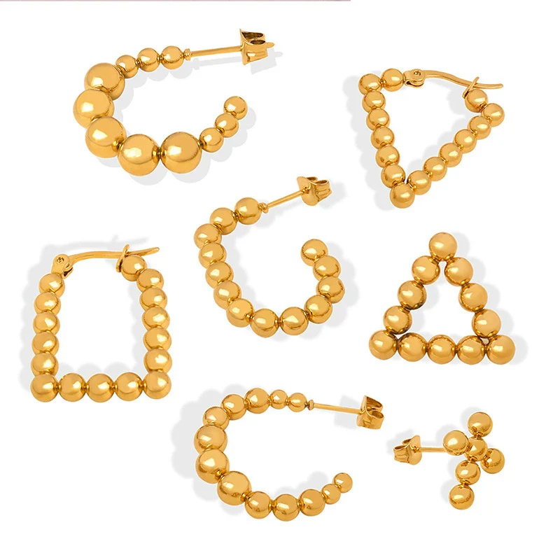 Wholesale Titanium Steel Geometric Ushaped Nonfading Earrings With Electroplating For Women - Image 4