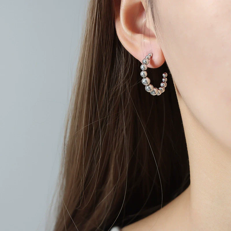 Wholesale Titanium Steel Geometric Ushaped Nonfading Earrings With Electroplating For Women - Image 7
