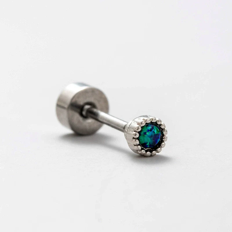 Wholesale Titanium Steel Geometric Women's Little Fresh Style Ear Nails With Zirconia - Image 4