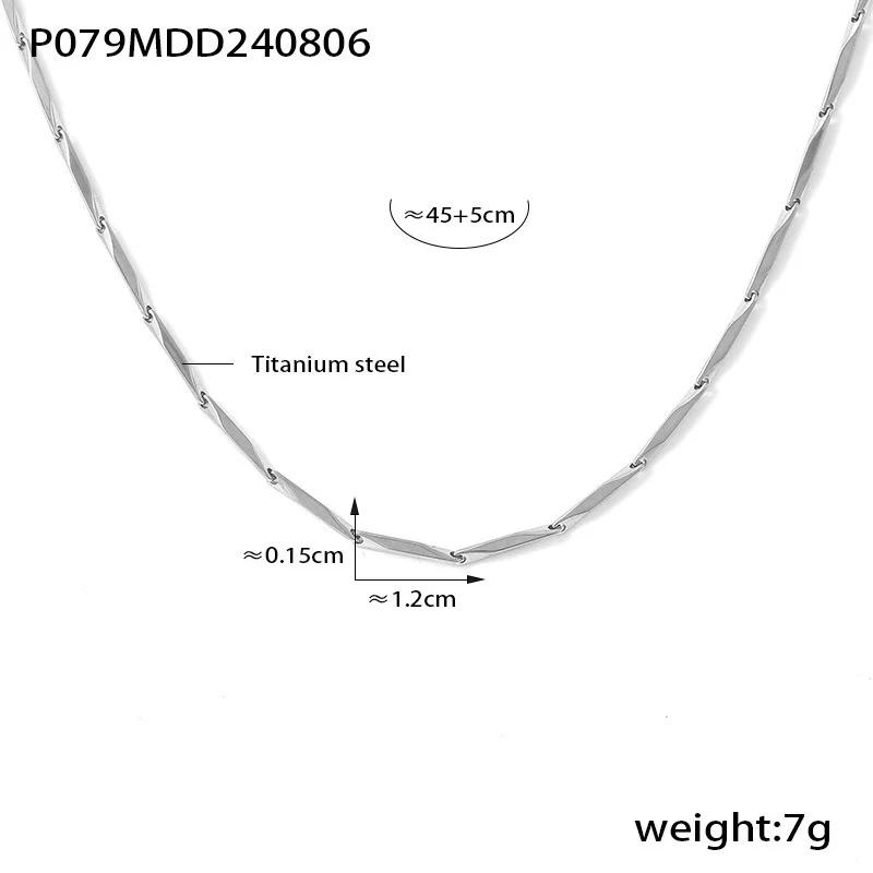 Wholesale Titanium Steel Goldplated Fashion Necklace And Bracelet With Diamond Carved Pattern For Women - Image 13
