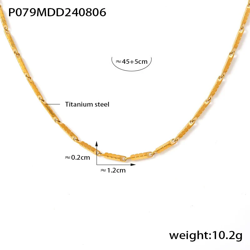 Wholesale Titanium Steel Goldplated Fashion Necklace And Bracelet With Diamond Carved Pattern For Women - Image 21