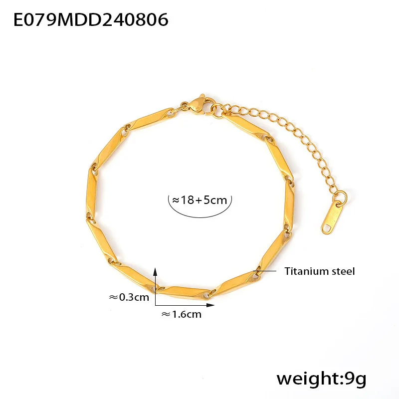 Wholesale Titanium Steel Goldplated Fashion Necklace And Bracelet With Diamond Carved Pattern For Women - Image 24