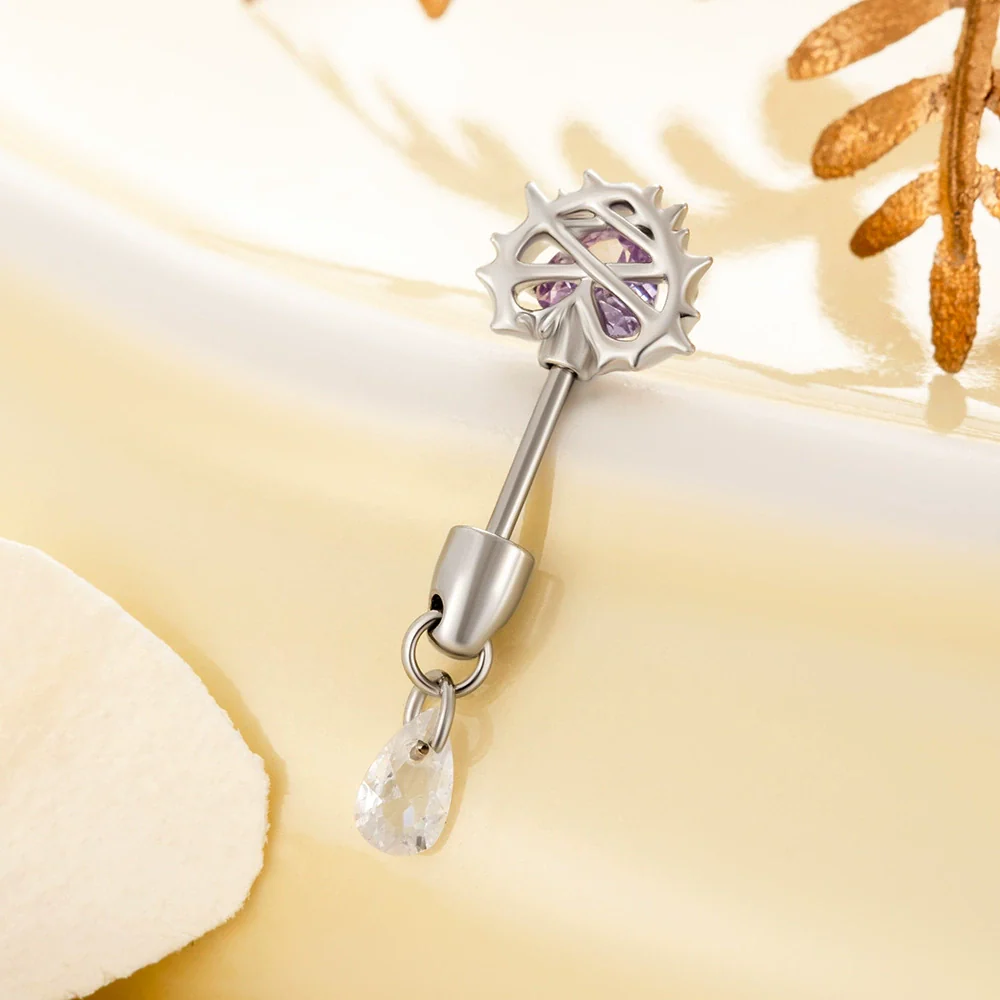 Wholesale Titanium Steel Heart Pattern Personality Cartilage Earrings With Zircon For Women - Image 2