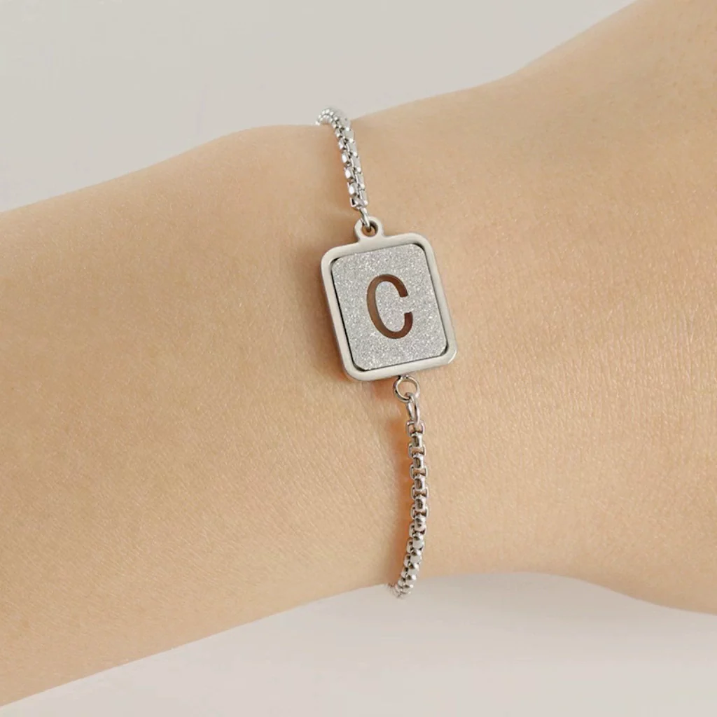 Wholesale 316L Stainless Steel Letter Bracelet For Women With Polishing Treatment - Image 3