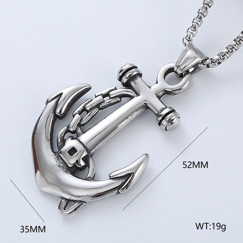 Wholesale Titanium Steel Necklace Men's Hip Hop Retro Geometric Pendant Polished - Image 12