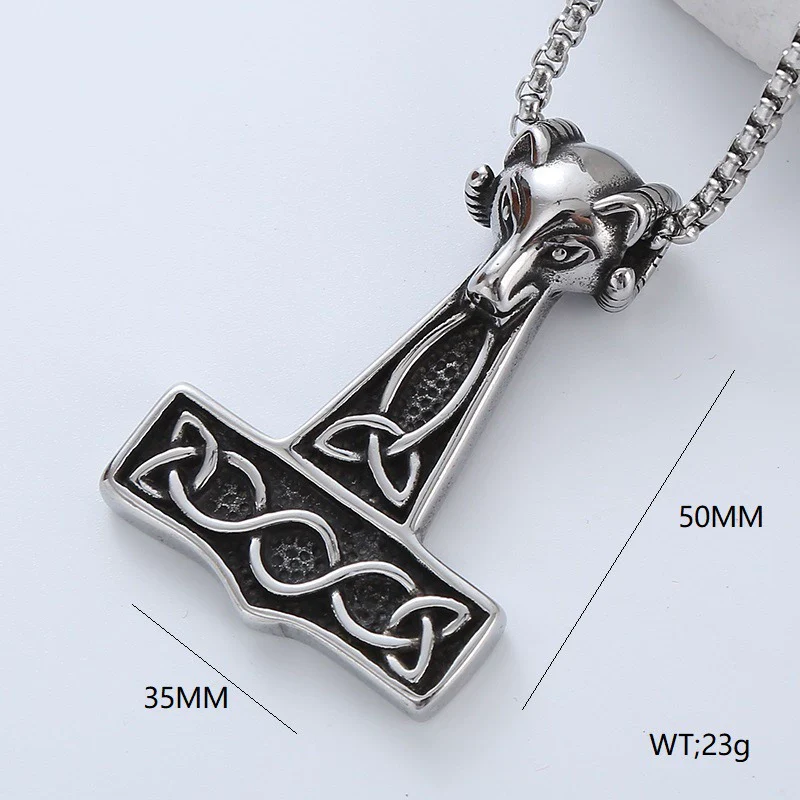 Wholesale Titanium Steel Necklace Men's Hip Hop Retro Geometric Pendant Polished - Image 3