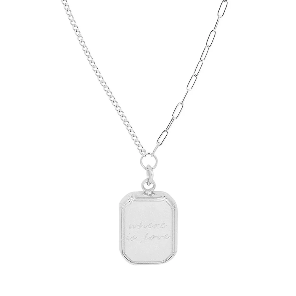 Wholesale 316L Stainless Steel Plated 18K Gold Pendant Necklace For Women With Geometric Letters Pattern And Simple Style - Image 5