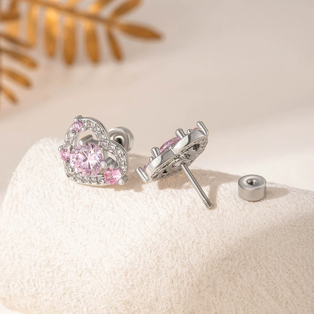 Wholesale Titanium Steel Princess Style Inlaid Zircon Ear Nail With Eight Heart Eight Arrows Design - Image 6