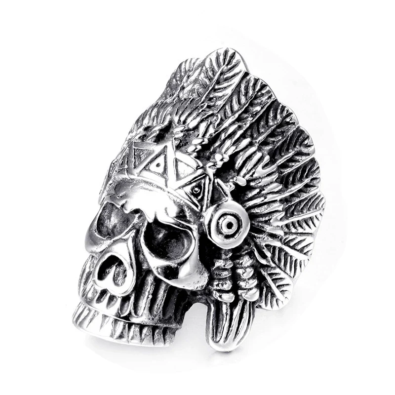 Wholesale Titanium Steel Punk Style Geometric Ring With Electroplating For Men And Unisex - Image 3