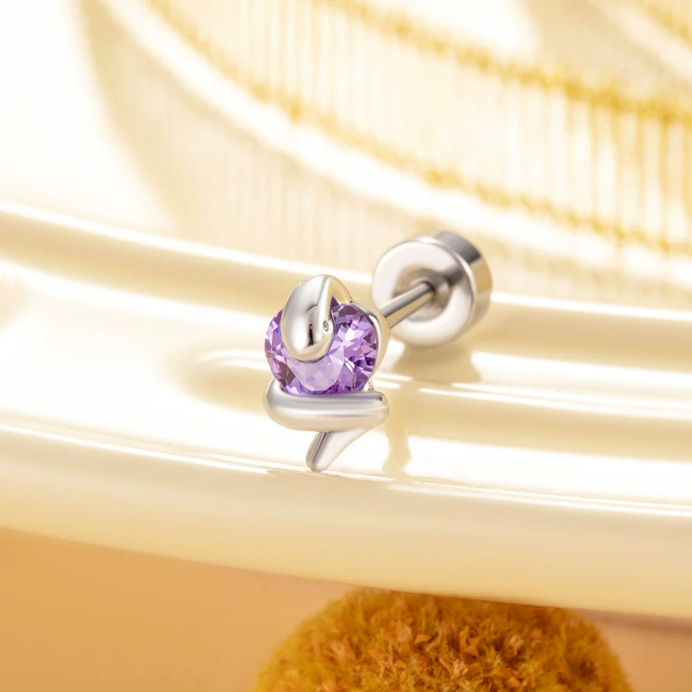 Wholesale Titanium Steel Punk Style Snake Shaped Women's Ear Nail Set With Precious Stones - Image 11