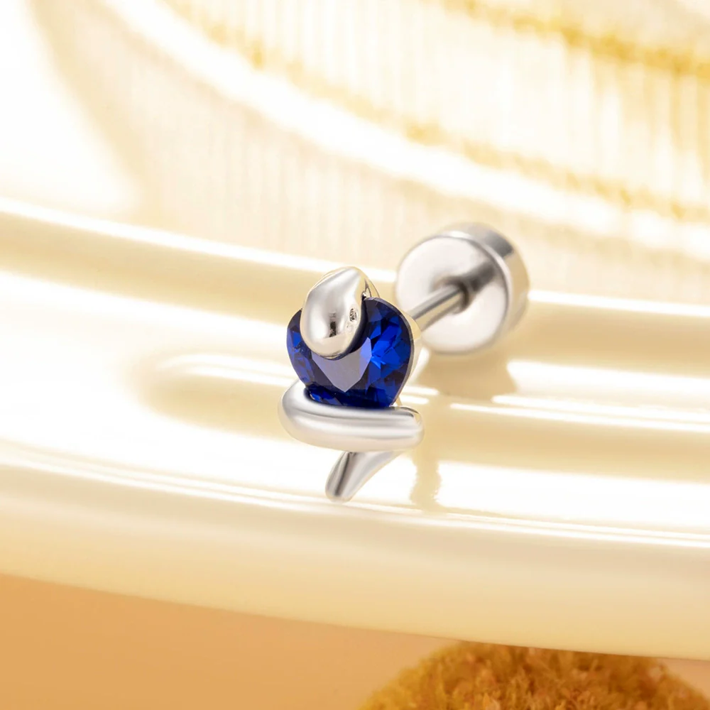 Wholesale Titanium Steel Punk Style Snake Shaped Women's Ear Nail Set With Precious Stones - Image 16
