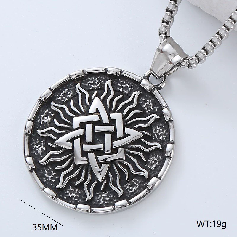 Wholesale Titanium Steel Retro Punk Hip Hop Geometric Men's Necklace With Polishing Treatment - Image 12