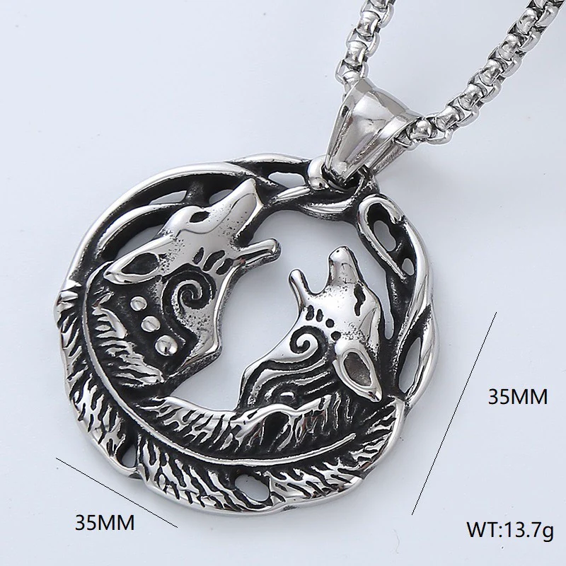 Wholesale Titanium Steel Retro Punk Hip Hop Geometric Men's Necklace With Polishing Treatment - Image 14