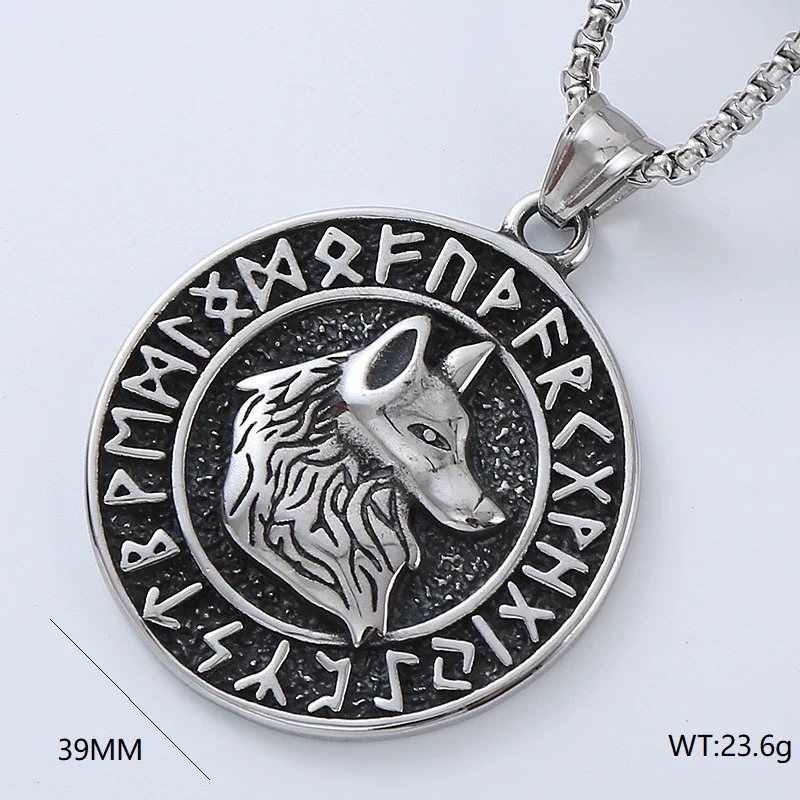 Wholesale Titanium Steel Retro Punk Hip Hop Geometric Men's Necklace With Polishing Treatment - Image 16