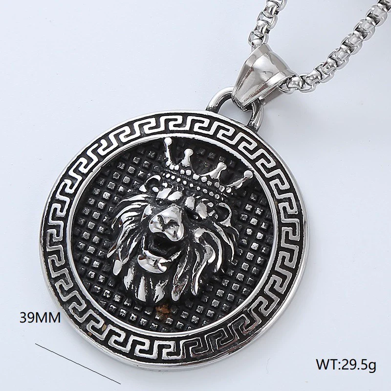 Wholesale Titanium Steel Retro Punk Hip Hop Geometric Men's Necklace With Polishing Treatment - Image 21