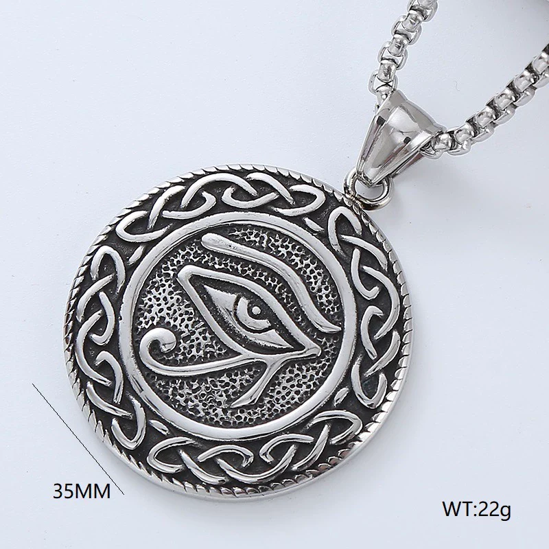 Wholesale Titanium Steel Retro Punk Hip Hop Geometric Men's Necklace With Polishing Treatment - Image 3