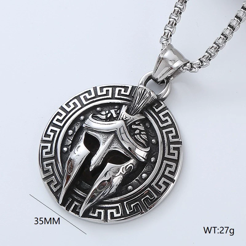 Wholesale Titanium Steel Retro Punk Hip Hop Geometric Men's Necklace With Polishing Treatment - Image 7