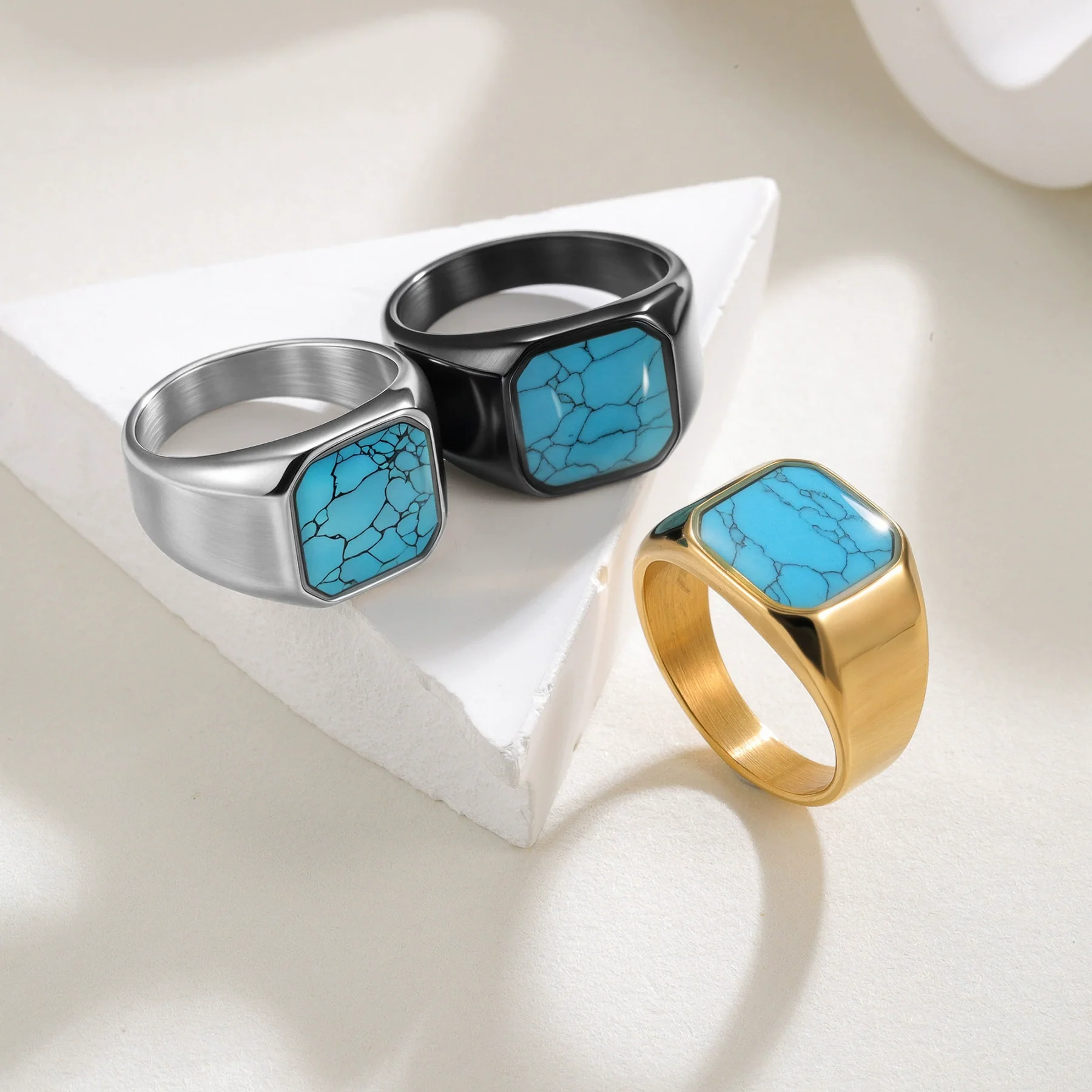 Wholesale Titanium Steel Ring For Men Retro Style With Electroplating