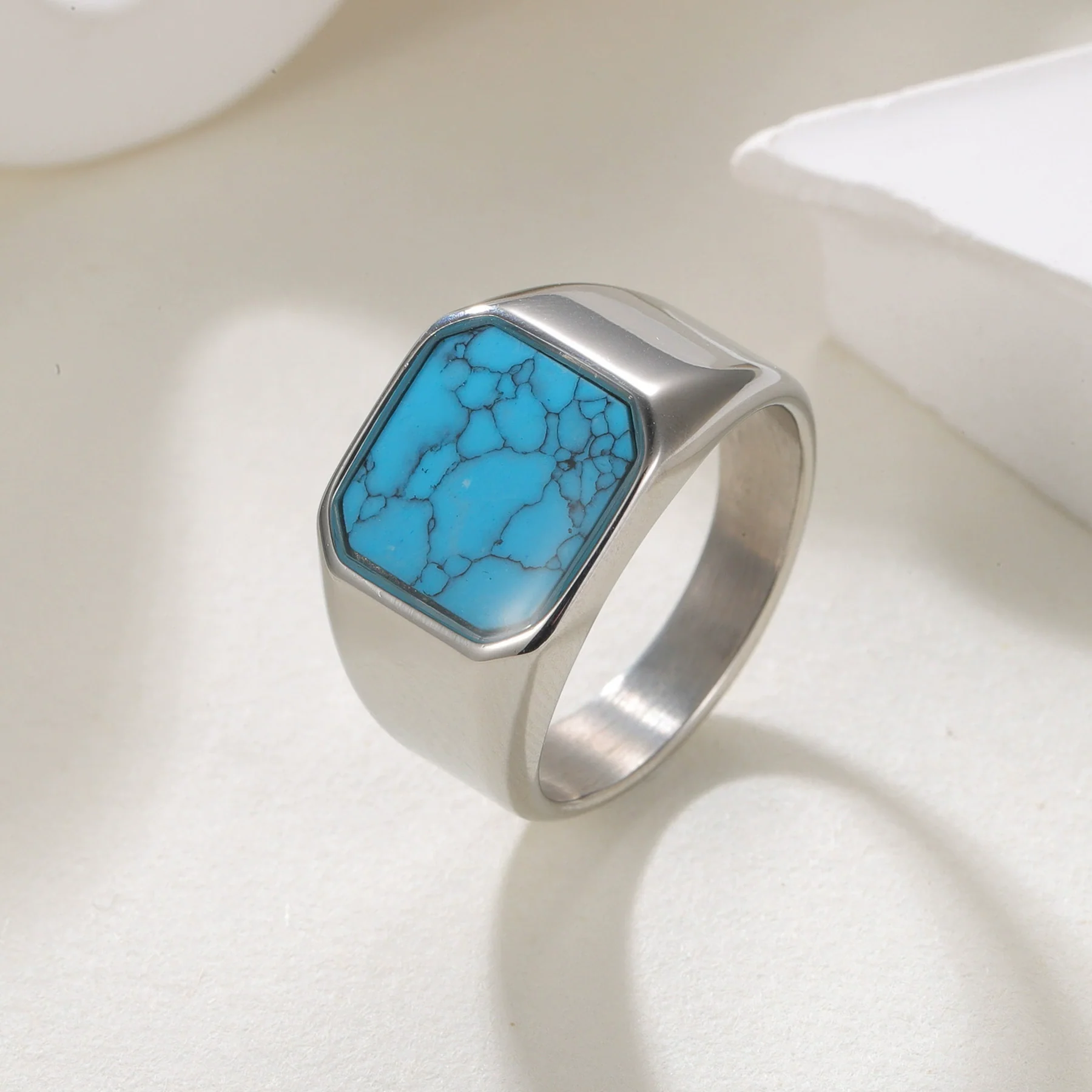 Wholesale Titanium Steel Ring For Men Retro Style With Electroplating - Image 3