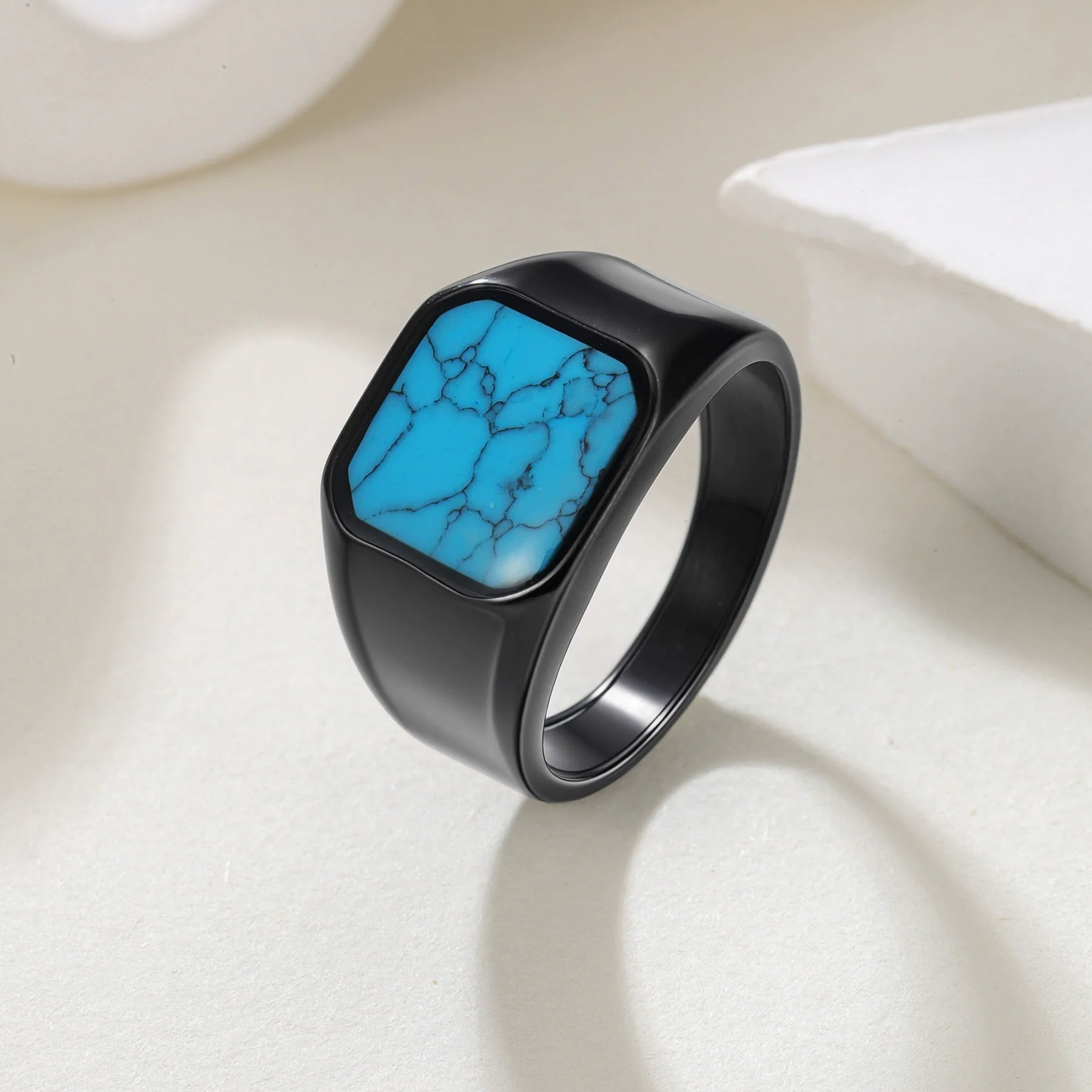 Wholesale Titanium Steel Ring For Men Retro Style With Electroplating - Image 4
