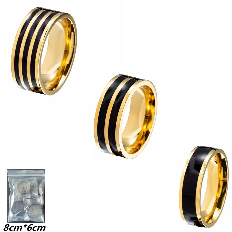 Wholesale Titanium Steel Ring Geometric Style Gold Plated - Image 5