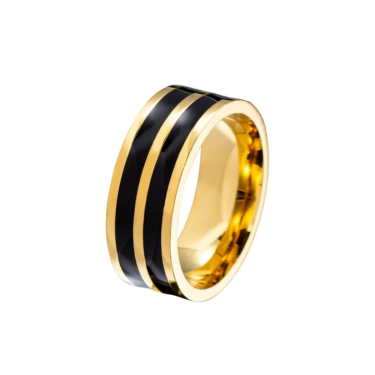 Wholesale Titanium Steel Ring Geometric Style Gold Plated - Image 7