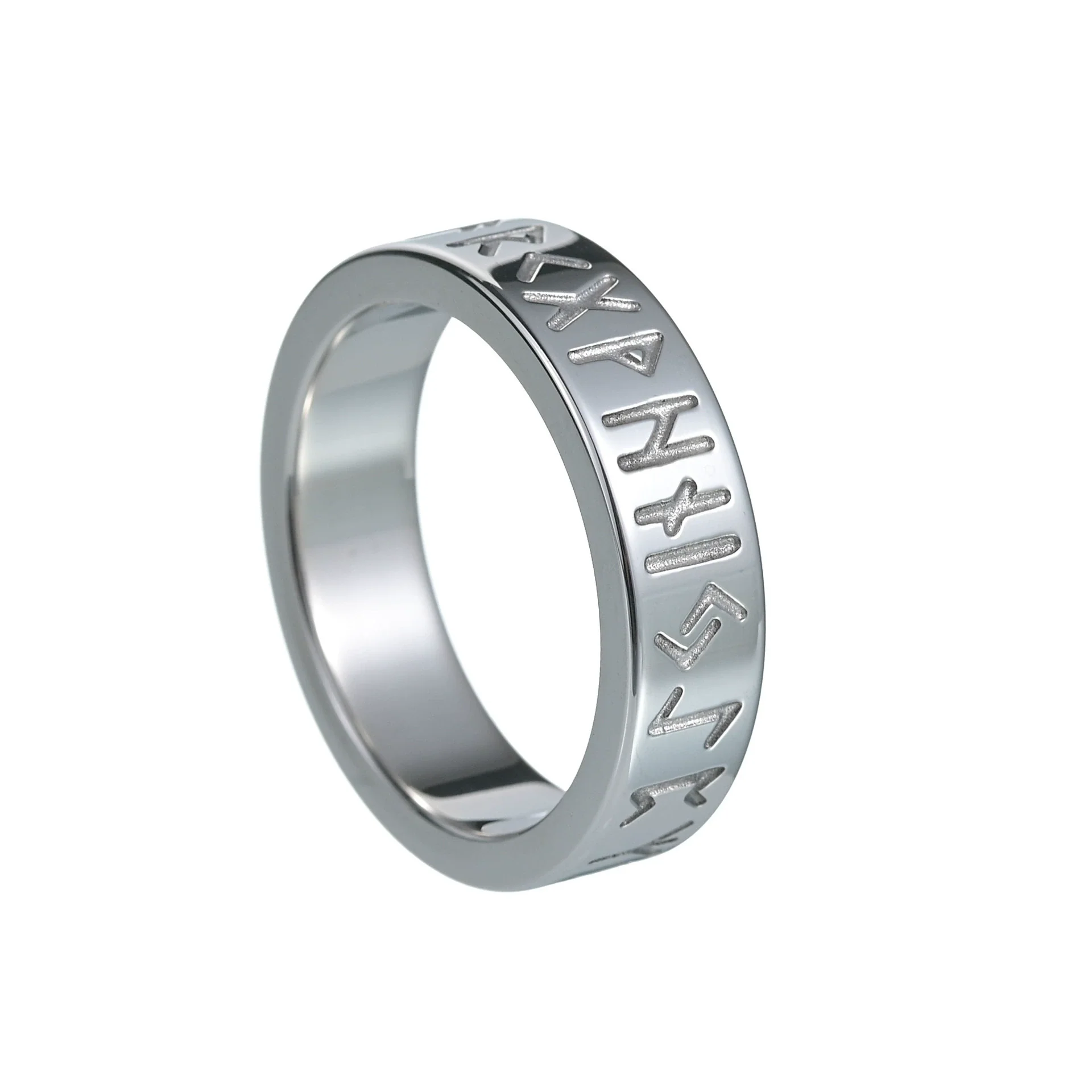 Wholesale Titanium Steel Rings With Nordic Pirate Viking Text Rune Pattern And Electroplating Treatment - Image 10