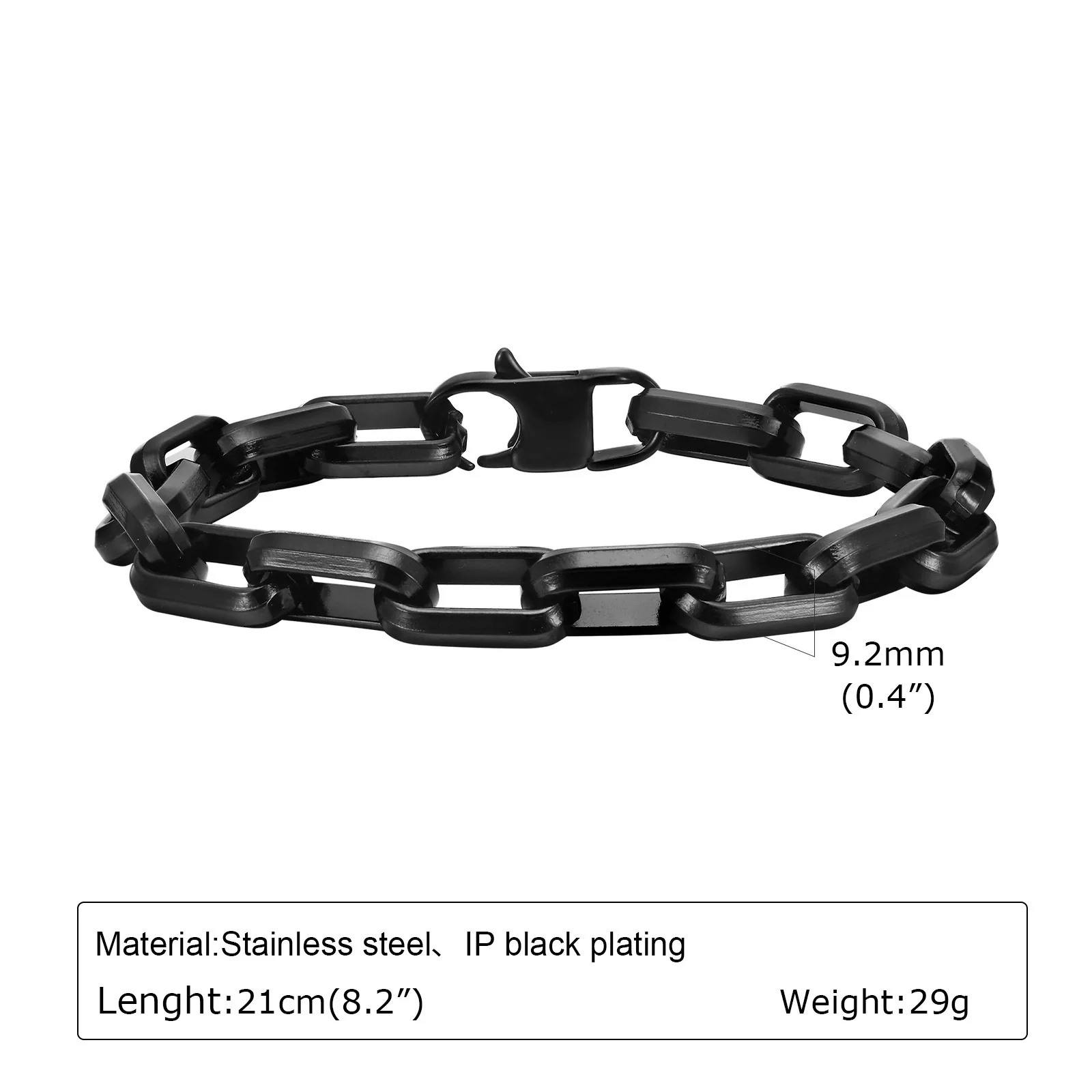 Wholesale Titanium Steel Simple Square Chain Bracelet With Electroplating Treatment - Image 8