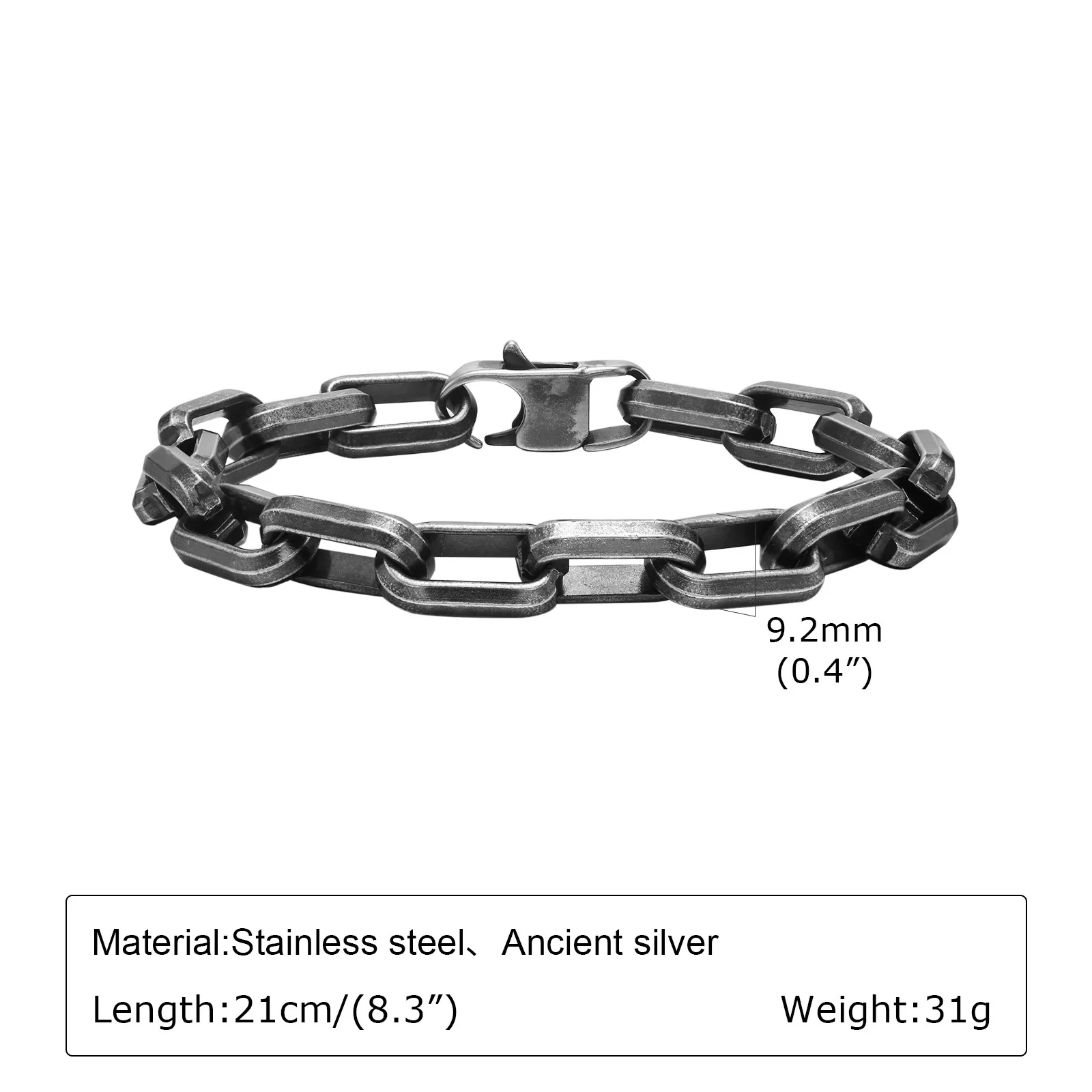 Wholesale Titanium Steel Simple Square Chain Bracelet With Electroplating Treatment - Image 9