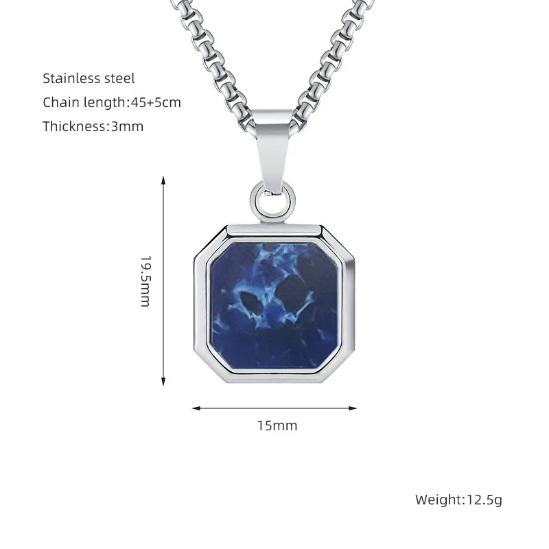 Wholesale Titanium Steel 316L Stainless Steel Geometric Pendant Necklace For Women Light Luxury With Natural Gold Sand - Image 14