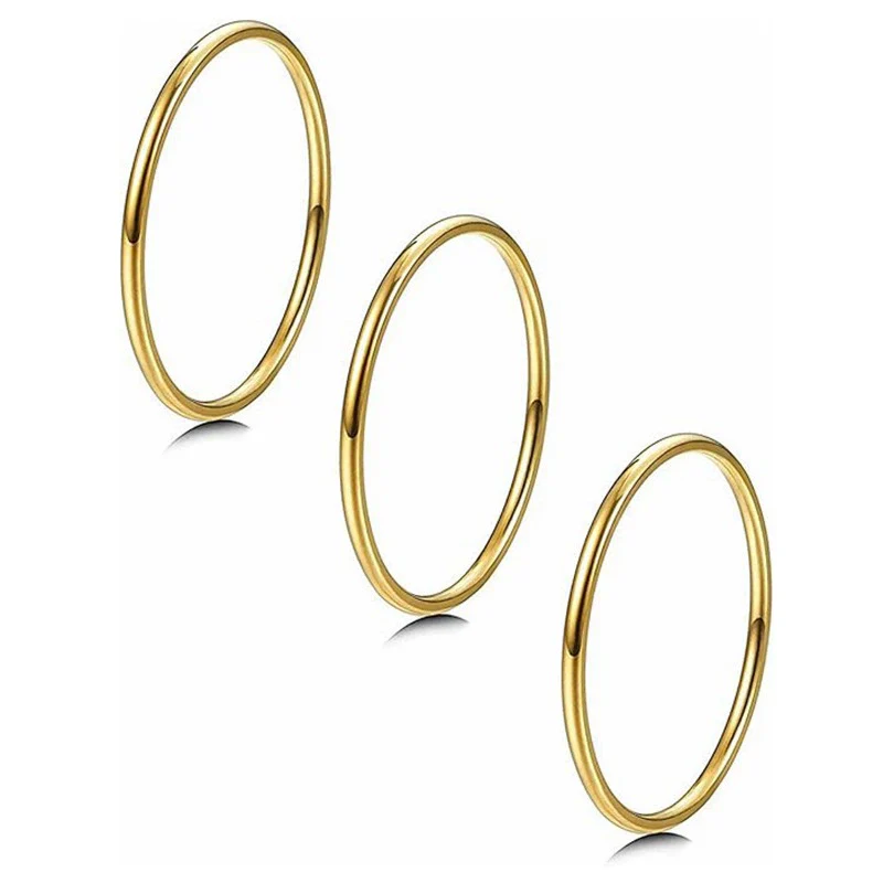 Wholesale Titanium Steel U Shape Electroplated Couple And Unisex Ring - Image 4