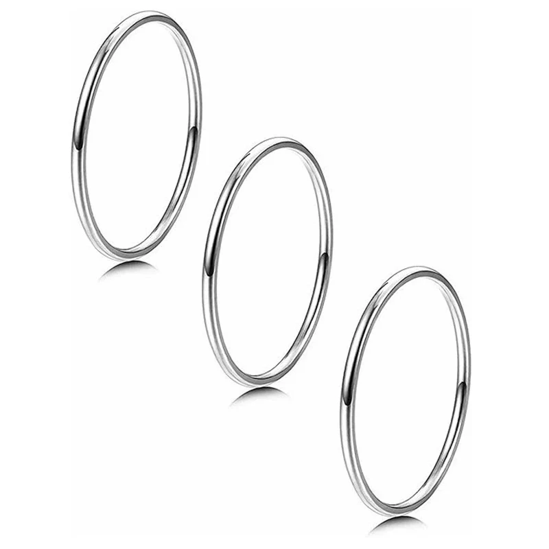 Wholesale Titanium Steel U Shape Electroplated Couple And Unisex Ring - Image 5
