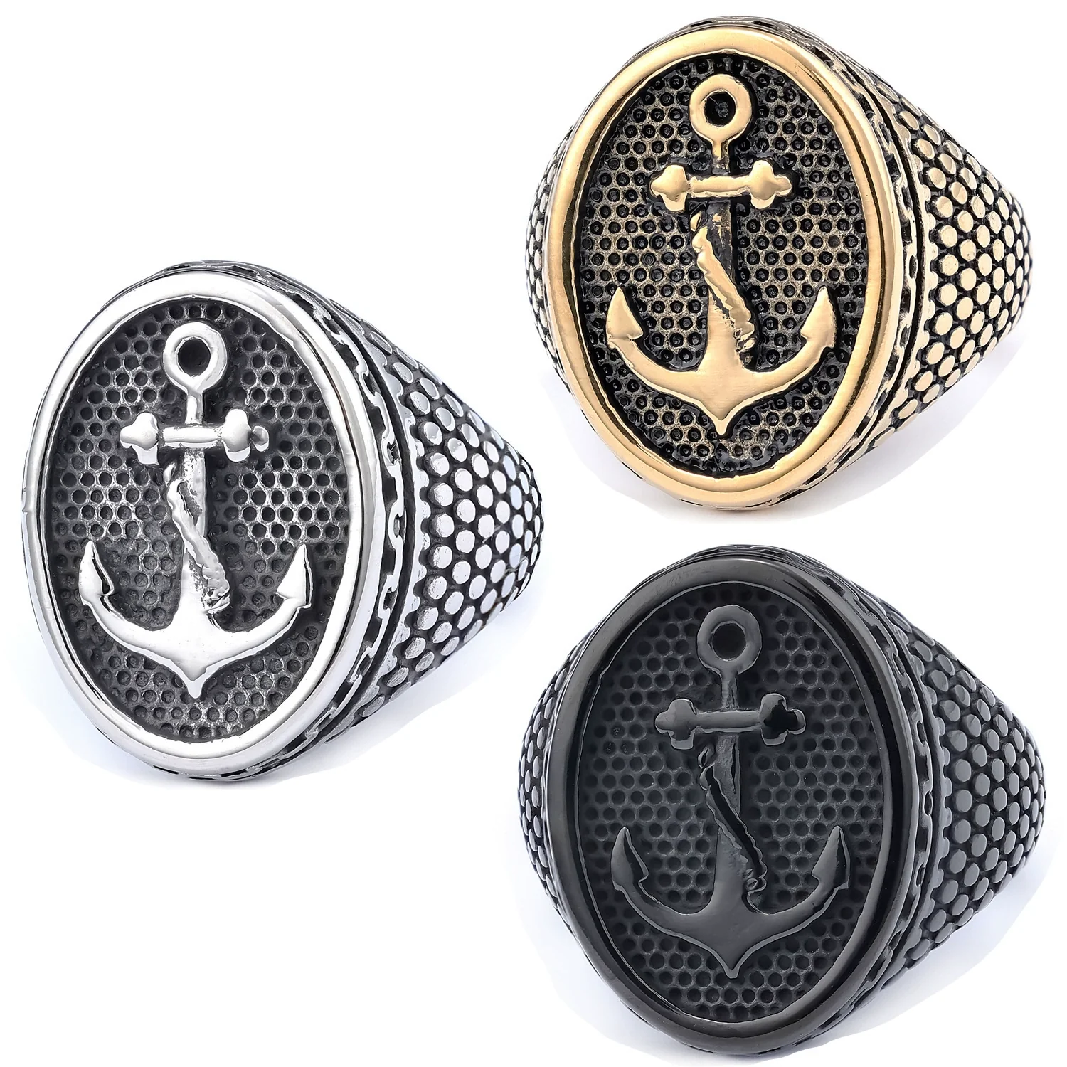 Wholesale Titanium Steel Unisex Retro Personality Polish Ring