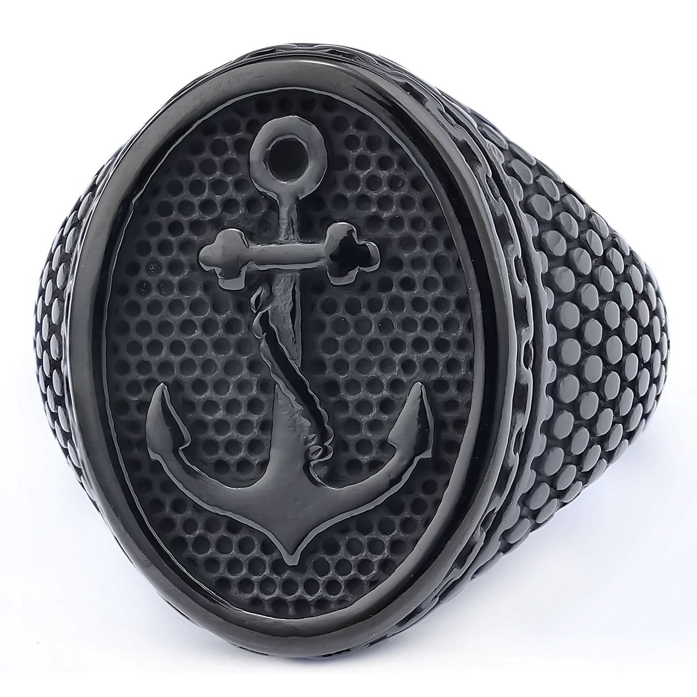 Wholesale Titanium Steel Unisex Retro Personality Polish Ring - Image 4