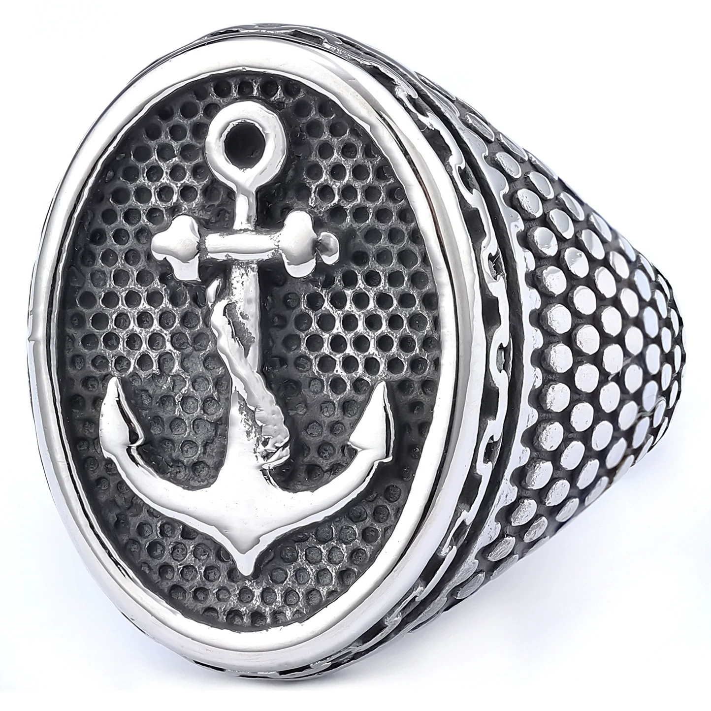 Wholesale Titanium Steel Unisex Retro Personality Polish Ring - Image 5