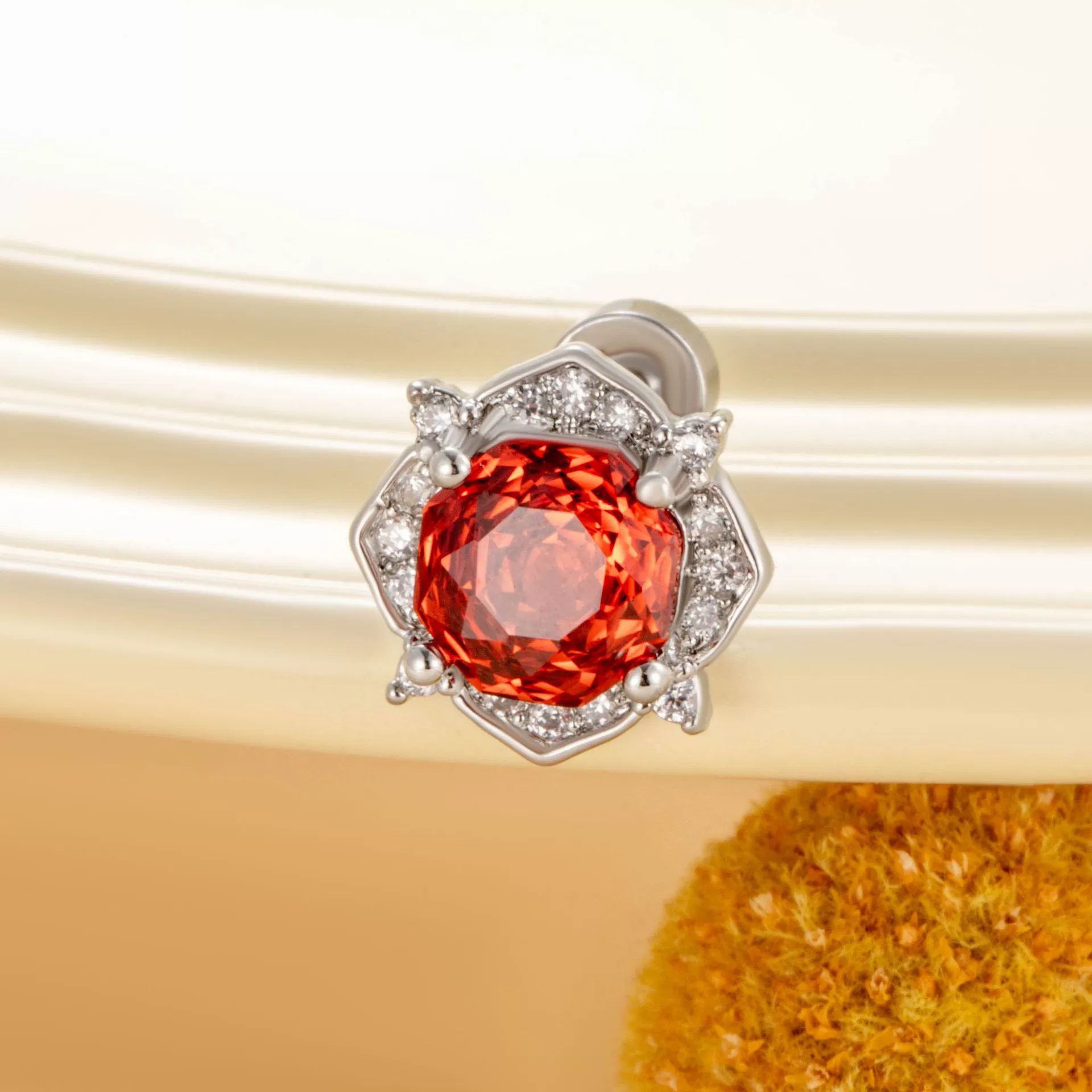 Wholesale Titanium Steel Women's Inlaid Zircon Flower Style Ear Nails - Image 2