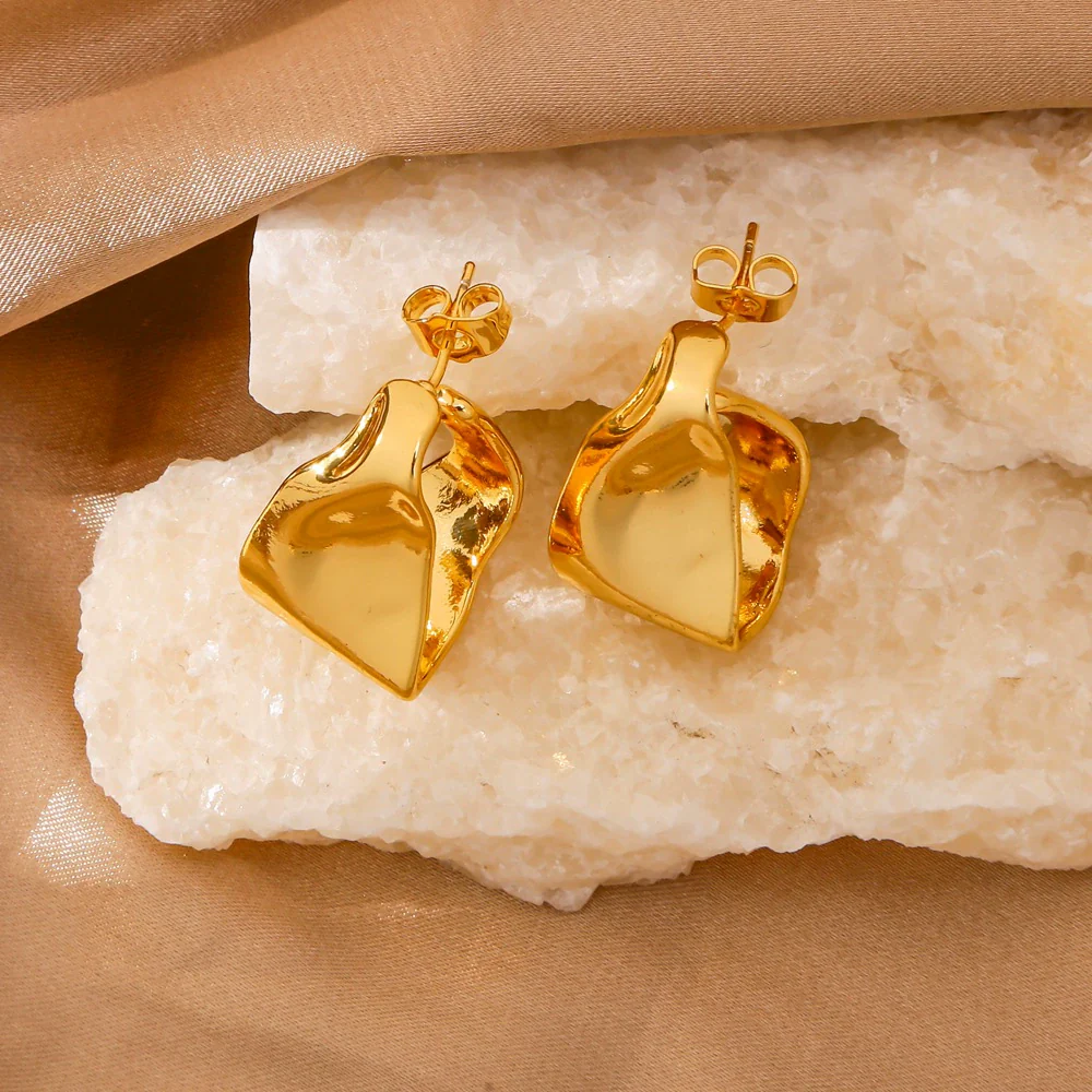 Wholesale Trendy Versatile Geometric Copper Goldplated Earrings For Women - Image 4