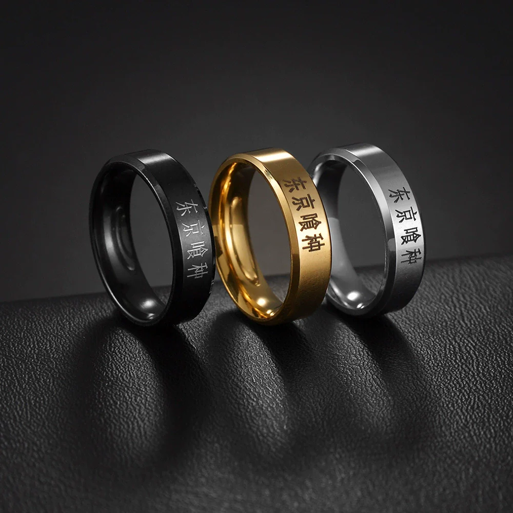 Wholesale Twodimensional Stainless Steel Ring With Letters Numbers Text Pattern And Polishing Treatment