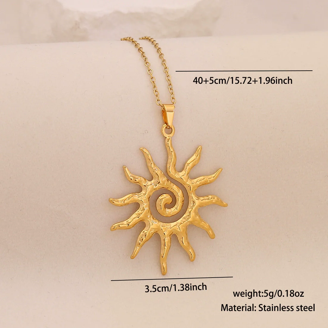 Wholesale Unique Minimalist Creative Sun And Moon Pendant Stainless Steel Necklace - Image 10