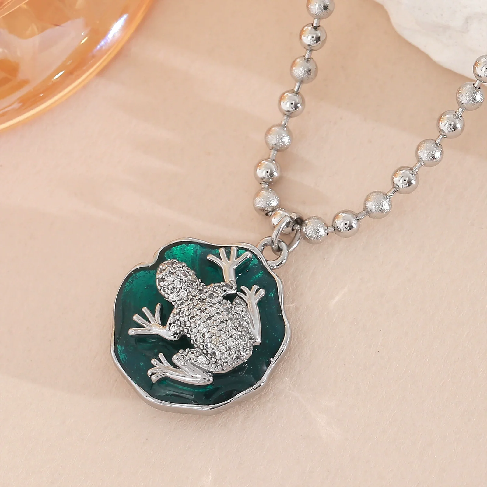 Wholesale Unisex Animal Shaped Copper 18K Gold Plated Frog Pendant Necklace With Ball Chain - Image 10