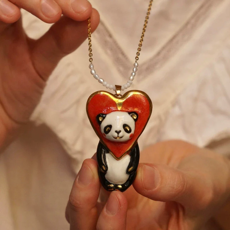 Wholesale Unisex Cartoon Animal And Heart Shaped Copper Electroplated Necklace - Image 3