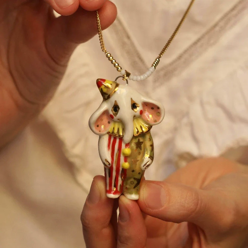 Wholesale Unisex Cartoon Animal And Heart Shaped Copper Electroplated Necklace - Image 4