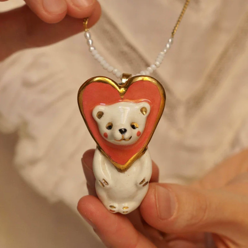 Wholesale Unisex Cartoon Animal And Heart Shaped Copper Electroplated Necklace - Image 7