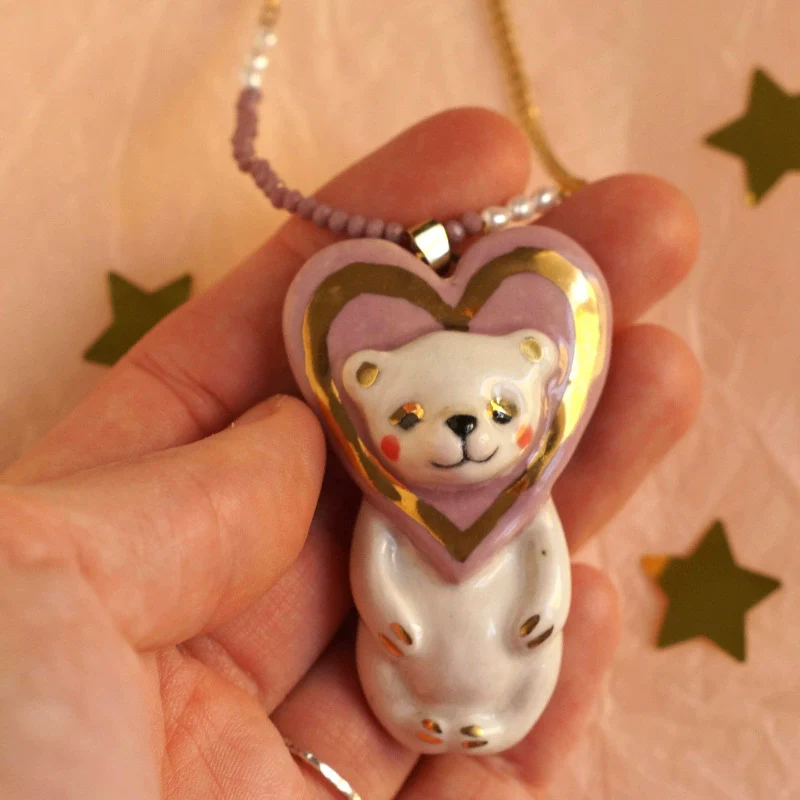 Wholesale Unisex Cartoon Animal And Heart Shaped Copper Electroplated Necklace - Image 8